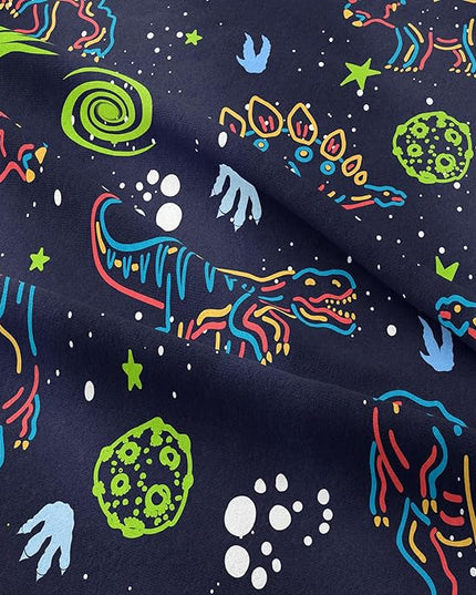 NINENINE Dark Blue Dinosaur Bedding Sets for Kids Boys,Retro Dinosaur Bedding Comforter,Full Size Bedding Sets for Boys Kids, with 1 Comforter 2 Pillowcases