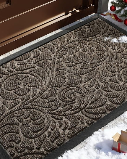 Yimobra Large Door Mat Outside Entrance 36x24, Waterproof Sturdy Outdoor Mats for Front Door, Heavy Duty Non-Slip Doormat for Garage Patio Entryway Indoor, Easy Clean, Brown