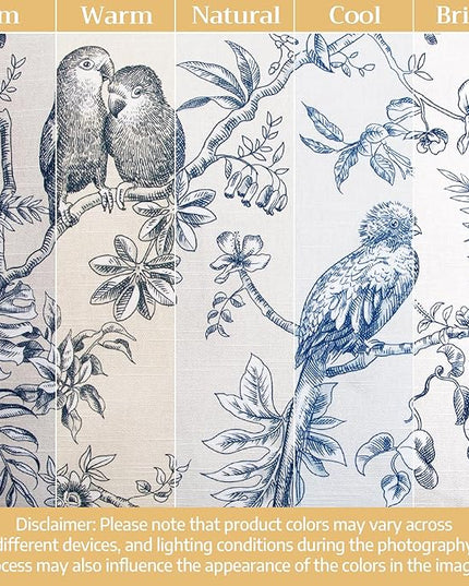 Maison d' Hermine Curtains for living room 100% Cotton 84 inch length Two Panels Light Filtering Toile Curtains for Bedroom Windows with rod and loop Pockets Drapes (Jouy Paradise Blue, 50"W x 84"L)