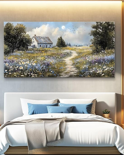 FUHAIHUA Canvas Wall Art For Living Room Wall Decor For Bedroom Office Wall Decoration Countryside Landscape Painting Farmhouse Pictures Artwork Room Aesthetic Home Decor 20x40 In