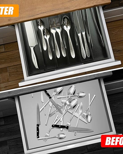 Kitchen Silverware Drawer Organizer and Storage Kitchen Gadgets Best Sellers 2025 First Apartment Essentials New Home Must Haves Things Stuff Accessories House Warming Housewarming Hostess Host Gifts