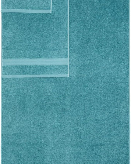 Amazon Basics Fade Resistant Bath, Hand and Washcloth Towel Set, 100% Cotton, Set of 6, 30 x 54 inches, Teal Green