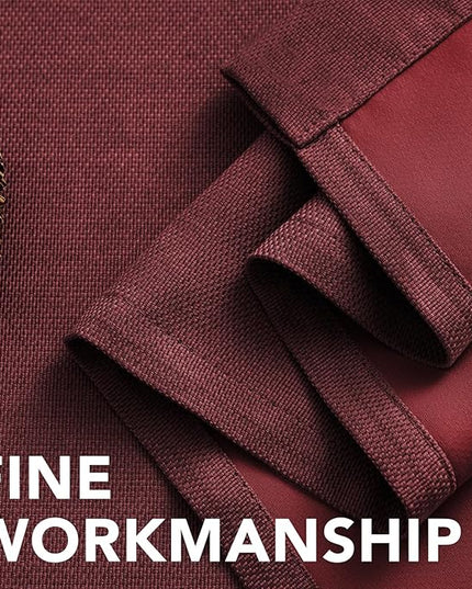 H.VERSAILTEX Room Darkening Linen Curtain for Sliding Door (100" W x 108" L) Extra Wide Primitive Burlap Linen Room Divider Curtain for Living Room/Patio (9ft Tall by 8.5ft Wide, Heather Burgundy)