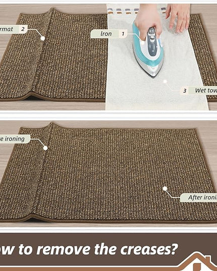 BEQHAUSE Dirt Trapper Door Mat 20" x 32", Non-Slip Washable Doormats Entrance Mat, Dirt Resistant and Absorbent Welcome Mat, Low Profile Floor Mats for Front Back Door and Entryway, Brown