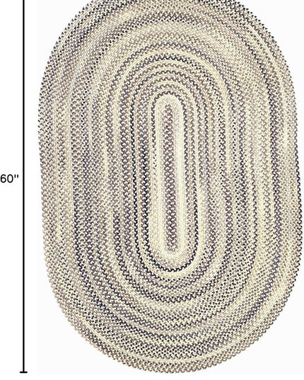 Capel American Heritage Pewter 3' 0" X 5' 0" Oval Braided Rug