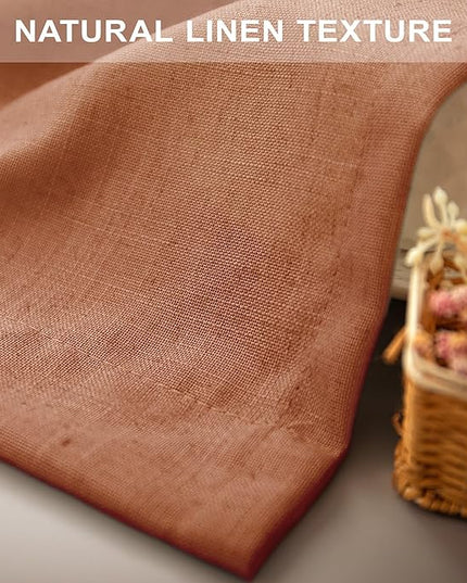 Pitalk 63 Inch Curtains for Living Room Dining Room Linen Sheer Colorful Hippie MCM Boho Abstract Mid Century Modern Curtains for Bedroom 2 Panels Terra cotta Rust Colored Fall Decor 52x63 Inches Long