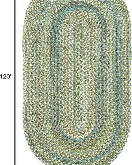 American Heritage Sage 8' 0" X 10' 0" Oval Braided Rug