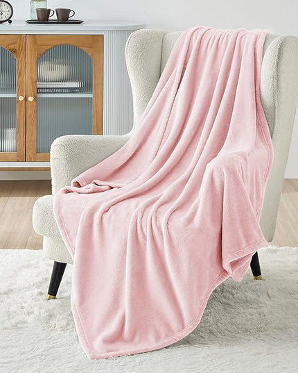 Bedsure GentleSoft Pink Fleece Blanket - 300GSM Soft Lightweight Plush Cozy Blankets for Bed, Sofa, Couch, Travel, Camping, 50x70 inches