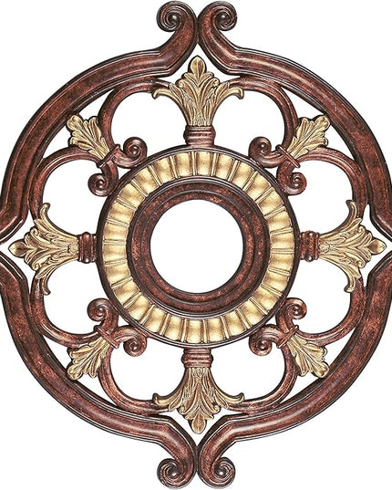 Livex Lighting 8216-63 Ceiling Medallion in Verona Bronze with Aged Gold Leaf Accents 0.1 x 0.1 x 1.5