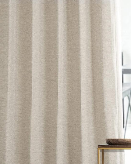 HPD Half Price Drapes Bellino Room Darkening Curtains 120 Inches Long Curtains for Bedroom & Living Room (1 Panel), 50W x 120L, Oat Cream