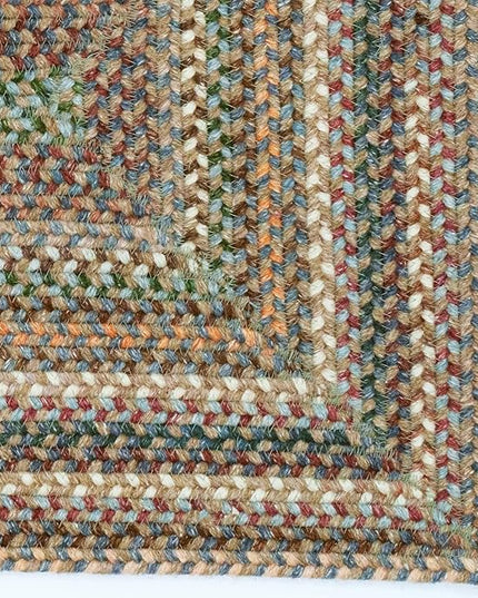 Capel American Heritage Moss Multi 9' 0" X 12' 0" Concentric Rectangle Braided Rug