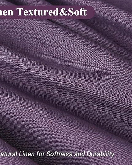 Naturoom Purple 42 Inch Shower Curtain - Stall Narrow Half Linen Ultra Thick Fabric Shower Curtain Set with Hooks, Boho Farmhouse Rustic RV Camper Bath Curtains for Bathroom, 42x72