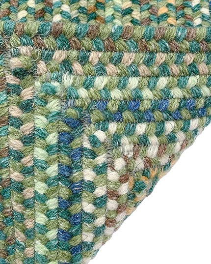 American Heritage Sage 0' 36" X 0' 36" Concentric Rectangle Braided Rug