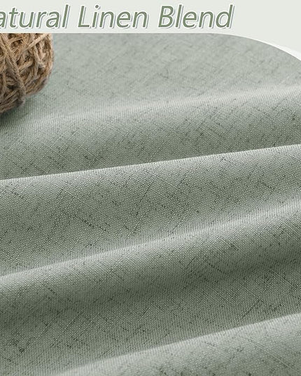 Guken Blackout Curtains 84 Inch Length 2 Panels Set for Living Room Bedroom Back Tab Thermal Insulated 100% Black Out Linen Drapes Room Darkening Window Curtains 84 Inches Long,Desert Sage