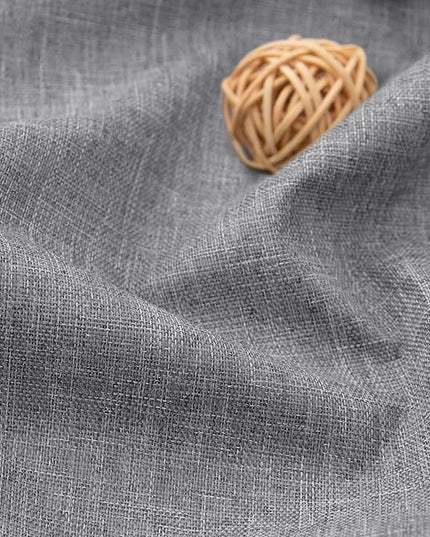 Grey Linen Blackout Curtains 84 Inch Length 2 Panels Set for Bedroom Living Room Grommet 100% Black Out Linen Drapes Room Darkening Window Curtains 84 Inches Long Gray