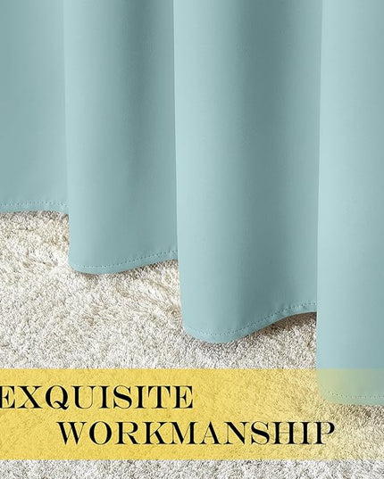 NICETOWN Sliding Door Curtain 84 inches Long, Grommet Privacy Darkening Window Treatment Sound Reducing Room Divider for Bedroom/Kids Room, 1 Panel, Sky Blue, W100 x L84