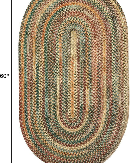 Capel American Heritage Tan Multi 3' 0" X 5' 0" Oval Braided Rug