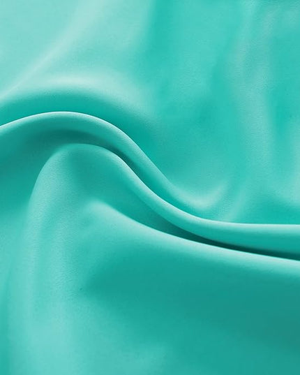 DONREN Turquoise Blackout Curtains for Bedroom - Thermal Insulated Rod Pocket Short Curtain Drapes (42 by 54 Inch,2 Panels)