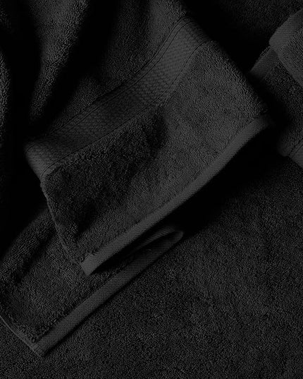Superior Egyptian Cotton Pile 6 Piece Towel Set, Includes 2 Bath, 2 Hand, 2 Face Towels/Washcloths, Ultra Soft Luxury Towels, Thick Plush Essentials, Guest Bath, Spa, Hotel Bathroom, Black