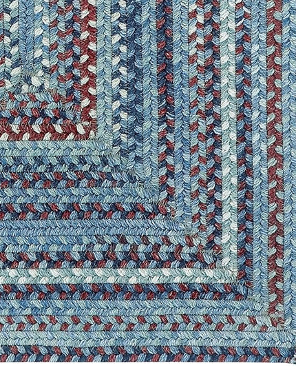 Capel American Heritage Barn Blue 0' 36" X 0' 36" Concentric Rectangle Braided Rug