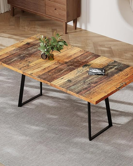 ZckyCine Extendable Dining Table 47"-63", Rustic Wood Modern Scandinavian Style Dining Room Table, Space Saving Kitchen Apartment Furniture, Seats 4-6