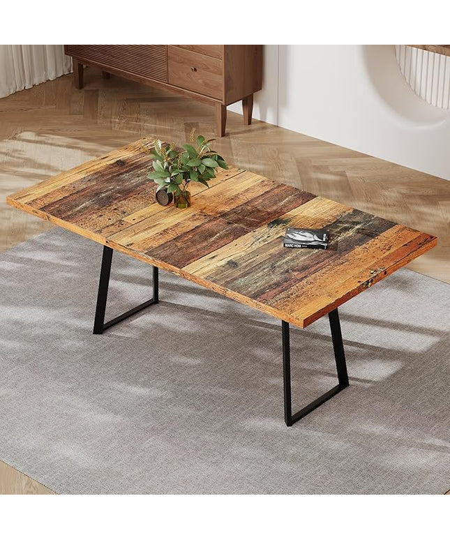 ZckyCine Extendable Dining Table 47"-63", Rustic Wood Modern Scandinavian Style Dining Room Table, Space Saving Kitchen Apartment Furniture, Seats 4-6