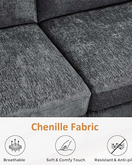 VANOMi Large Modular Sectional Sofa, Oversized Couch with Charging Station, Cloud Couch Deep Seat Sofa with Thick Cushion, Convertible Sectional Couches for Living Room Office Apartment