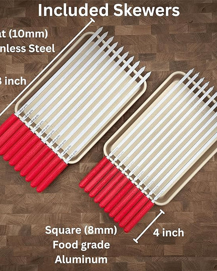 𝗖𝗵𝗮𝗿𝗰𝗼𝗮𝗹 𝗞𝗮𝗯𝗼𝗯 𝗚𝗿𝗶𝗹𝗹 by 𝗡𝗼𝗿𝘁𝗵 𝗚𝗿𝗶𝗹𝗹𝘀: precise heat control, silicone-handle square & flat skewers, charcoal starter tool, tongs, BBQ gloves, and storage & travel bags.