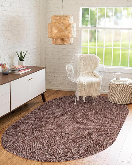 Seasons SE75 Summer Red 2' x 3' Oval - Braided Area Rug, Home Decor, Floor Mat or Bedroom Rug - Easy Care, Ideal for High Traffic Areas in Hallway and Living Room - Made in USA