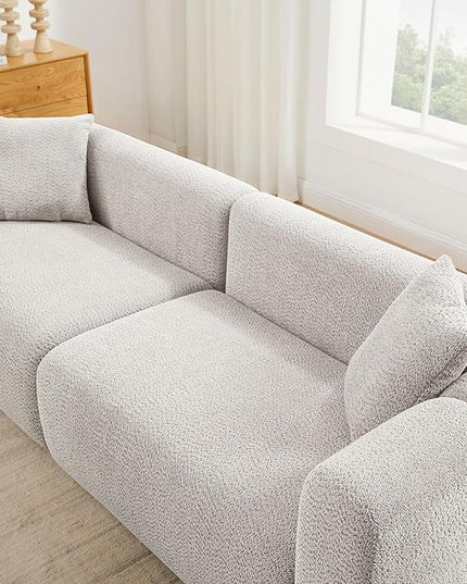 VANOMi Modular Sectional Sofa Set Oversized Cloud Couch with 95" Sofa & 42" Armchairs Living Room Furniture Set Boucle Upholstered Oversized Couch with Pillows 1 Sofa+2 Chairs