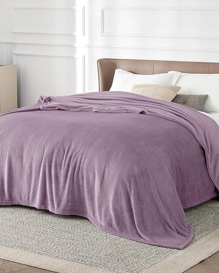 Bedsure GentleSoft Fleece Bed Blankets Queen Size Fog Purple - Soft Lightweight Plush Fuzzy Cozy Luxury Blanket Microfiber, 90x90 inches