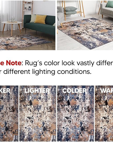 Keen Home Design Area Rugs - 10x14 Non-Shedding, Abstract Rugs for Kitchen, Living Room, Bedroom, Dining Room, Entryway - Size: 9'10" x 14', Multi