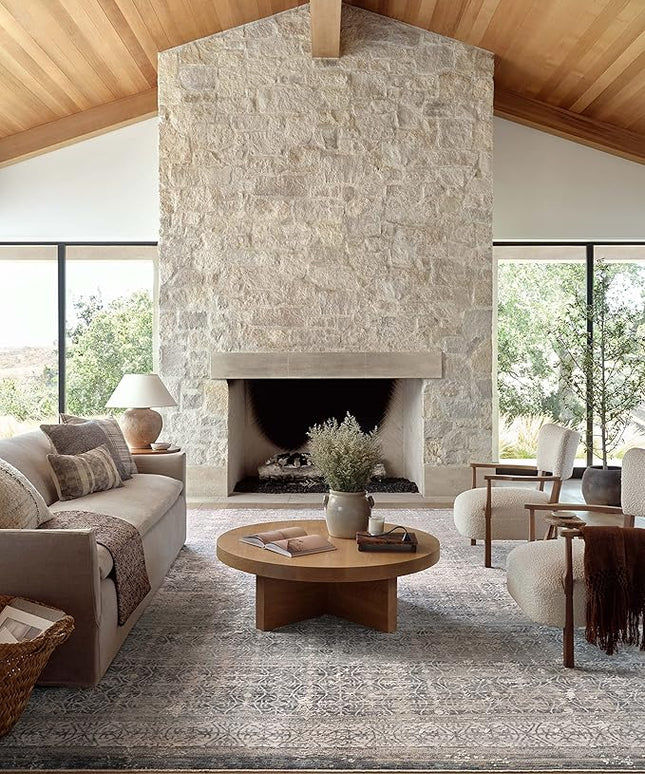 Loloi Amber Lewis Alie Collection ALE-04 Sky/Stone 2'-7'' x 10'-0'', .13'' Pile Height, Runner Rug