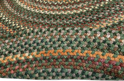 Capel American Heritage Green Multi 8'0"X11'0" Oval Braided Rug