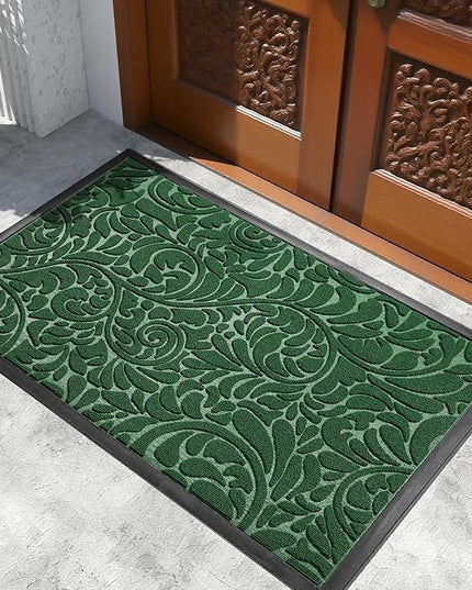Yimobra Extra Large Door Mat 60x36, Waterproof Sturdy Outdoor Mats for Front Door, Heavy Duty Non-Slip Doormat for Garage Patio Entryway Indoor, Easy Clean, Green