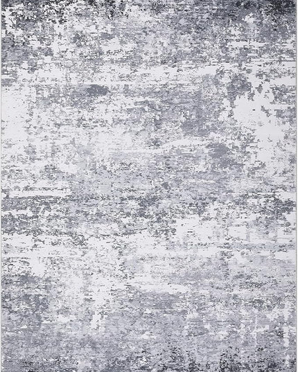 Modern Abstract 2x3 Area Rug Non Slip Non Shedding Low Pile Stain Resistant Rug for Entryway Kitchen Bedroom,Light Grey