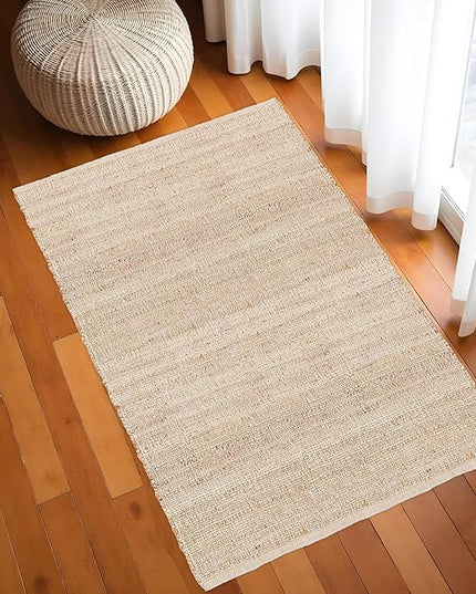 REDEARTH · Jute Cotton Area Rug - 4'x6' Rectangular Rug, Sustainable Handwoven, Non-Shedding, Soft & Durable – Reversible, Neutral Tones for Home Décor in Living Room, Dining Room, Bedroom, Set of 2