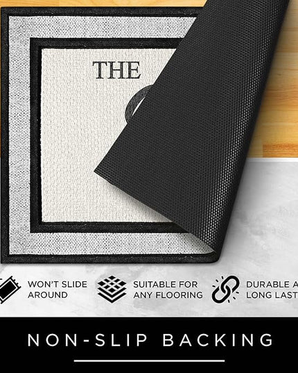 My Sign Center Door Mat, Personalized Doormat, Custom Family Name Mat for Front Door, Indoor/Outdoor, Housewarming Gift, Heavy Duty Slip Resistant Backing, 18x30 Inches, Polyester Top Made in USA