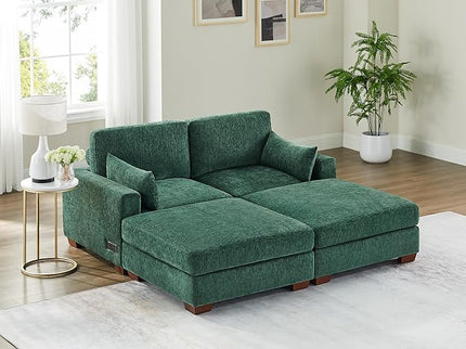 VANOMi Large Modular Sectional Sofa, Oversized Couch with Charging Station, Cloud Couch Deep Seat Sofa with Thick Cushion, Convertible Sectional Couches for Living Room Office Apartment