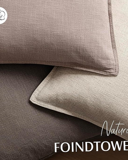 Foindtower Set of 2, Decorative Linen Soild Throw Pillow Covers Soft Accent Euro Cushion Case Boho Farmhouse Pillowcase for Chair Couch Sofa Bedroom Living Room Home Decor 20 x 20 Inch Dusty Pink