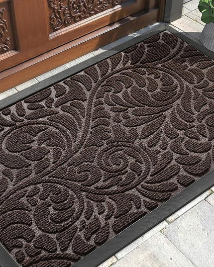 Yimobra Door Mat Outside Entrance 29.5x17, Waterproof Sturdy Outdoor Mats for Front Door, Heavy Duty Non-Slip Doormat for Garage Patio Entryway Indoor, Easy Clean, Coffee