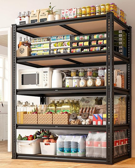 2050LBS Storage Shelves Heavy Duty 5 Tier Garage Storage Shelving, Adjustable Metal Shelving Unit Utility Rack Shelf for Warehouse, Pantry, Closet, Kitchen 72" H x 35.56" W x 16" D, Black