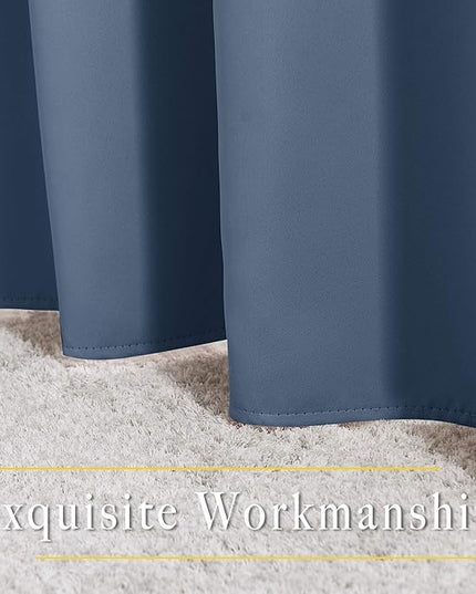 NICETOWN Blackout Living Room Curtains 102 inches Long, Grommet Thermal Window Treatments Room Divider Curtains Sound Reducing for Bedroom, W66 x L102, Stone Blue, 2 Panels