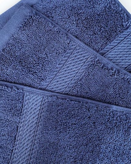 Superior Egyptian Cotton Pile 9 Piece Towel Set, Includes 3 Bath, 3 Hand, 3 Face Towels/Washcloths, Ultra Soft Luxury Towels, Thick Plush Essentials, Guest Bath, Spa, Hotel Bathroom, Navy Blue