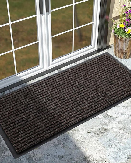 Yimobra Front Door Mat Outdoor Indoor Entrance, 100% Waterproof All-Season All Weather Doormat, Welcome Matt Outside Entry, Non Slip, Low Profile, Heavy Duty Patio Porch Floor Mats,47 x 24
