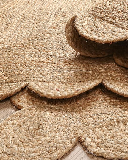 Hand Woven Jute Area Rug - 2.5' x 6' Feet - Rustic Beige Reversible Rectangular Rugs for Bedroom, Kitchen, Living Room - Vintage Natural Braided Entry Floor Décor Boho Jute Rug 30 X72 Inches