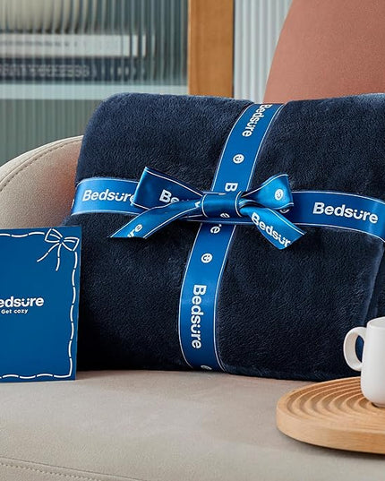 Bedsure GentleSoft Fleece Bed Blankets Full Size Navy - Soft Lightweight Plush Fuzzy Cozy Luxury Blanket Microfiber, 84x90 inches