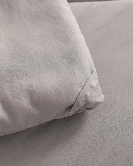 NTBAY Twin Comforter Set with Sheets, 5 Pieces Soft and Breathable Twin Bedding Set, Bed in a Bag, Down Alternative Comforter Set Solid Color All Season, Kids Bedding Set, Smoke Grey