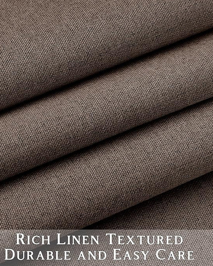 ChrisDowa 100% Blackout Brown Solid Curtains 120 Inches Long 2 Panels for Bedroom Living Room,Farmhouse Room Darkening Thermal Insulated Soundproof Grommet Top Window Treatment Drapes,52x120
