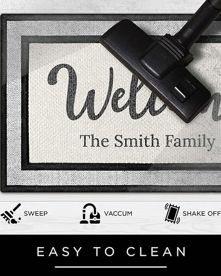 My Sign Center Personalized Doormat, Custom Welcome Mat Front Door, Indoor/Outdoor Anti Slip Backing, 18x30 Inches, Polyestere Top Made in USA